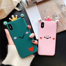 Load image into Gallery viewer, 3D Silicon Cute Cartoon Frog Cover Phone Case for iphone X
