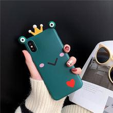 Load image into Gallery viewer, 3D Silicon Cute Cartoon Frog Cover Phone Case for iphone X