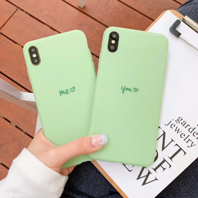 Solid Color Simple letter Print Phone Case For iphone XS
