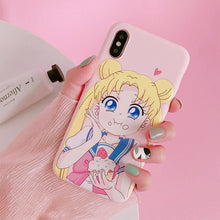Load image into Gallery viewer, Sailor Moon Phone Case For Samsung A7 S8 A50 S9 note 9 S10 S7 edge 8 j7 j5 j4 a5 a8 a30 s6 s9 plus a6 s10e j6 Soft Back Cover