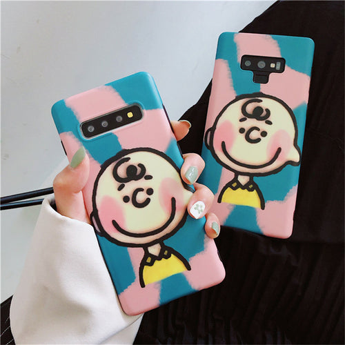 Cute Cartoon Boy Phone Case For Samsung S8 S9 S10 plus Case For Samsung Note 8 note 9 Back Cover Fashion Gradient Soft Cases