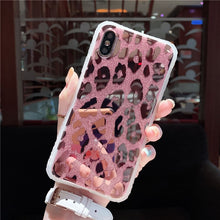 Load image into Gallery viewer, Fashion Luxury Leopard Print Laser Phone Cases For iphone X